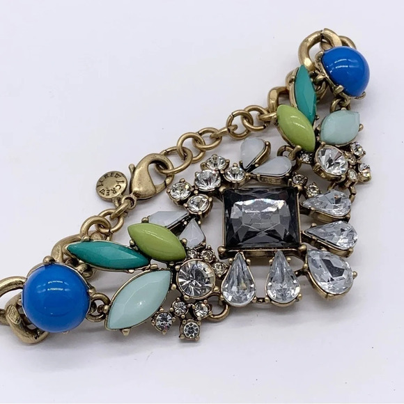 J. Crew Blue Green Jeweled Bracelet - Picture 2 of 4